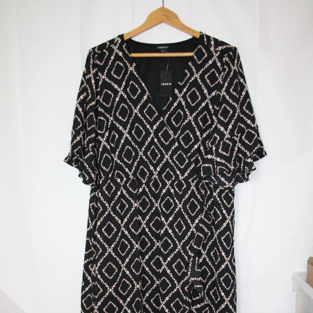 NWTS Torrid Women's Maxi Georgette Surplice Wrap Hi-Low Dress Size 1 (14-16) - Picture 3 of 6